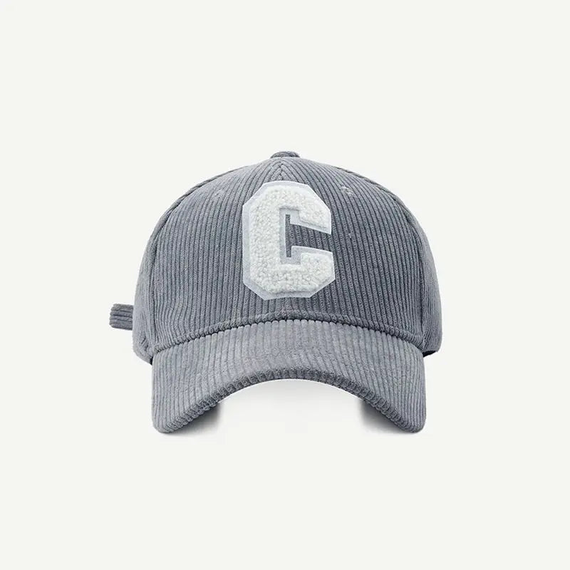 Corduroy C Letter Baseball Cap