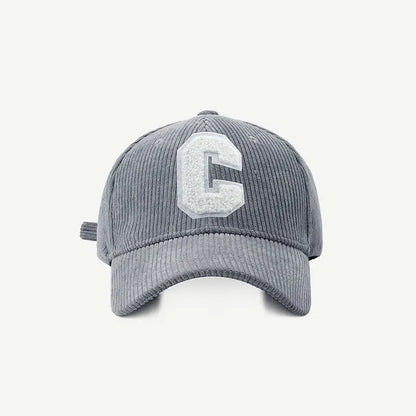 Corduroy C Letter Baseball Cap
