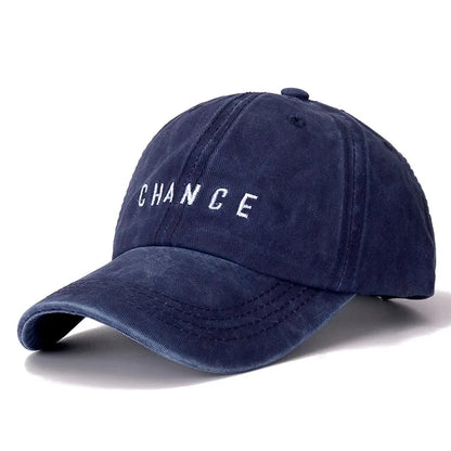 Unisex Washed Cotton Chance Letter Baseball Cap