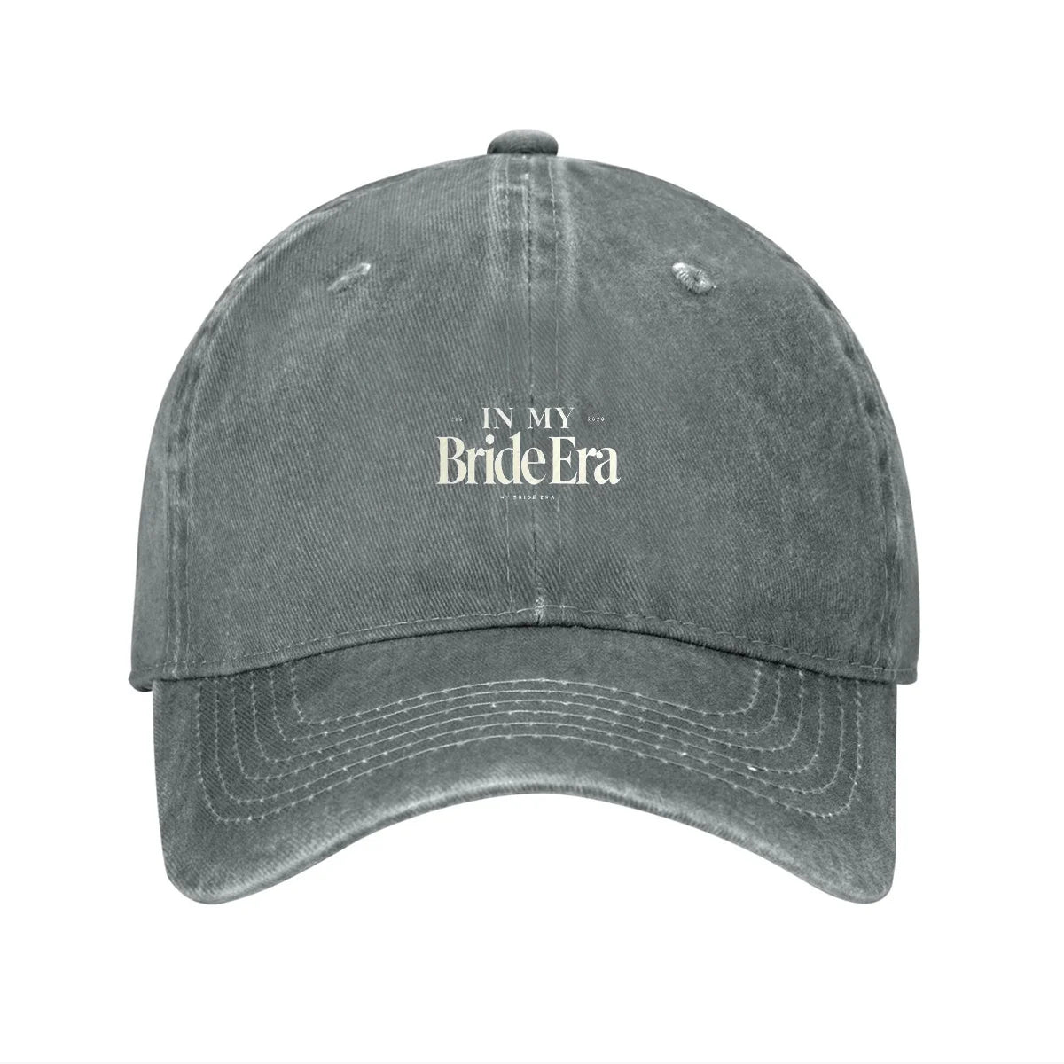 In My Bride Era Distressed Denim Baseball Cap