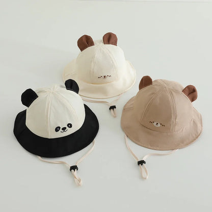 Cute Bear Cotton Kids Summer Bucket Hat