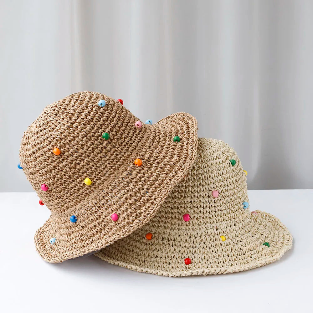 Y2K Womens Wide Large Brim Straw Bucket Hat