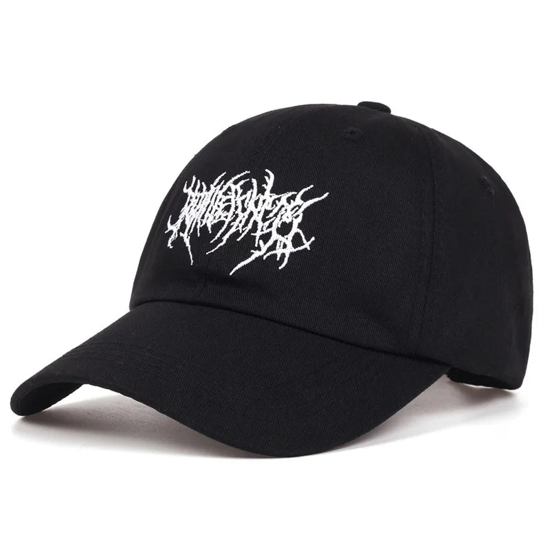 Gothic Punk Embroidered Cotton Unisex Baseball Cap