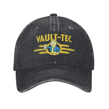Vault Tec Distressed Denim Snapback Adjustable Baseball Cap