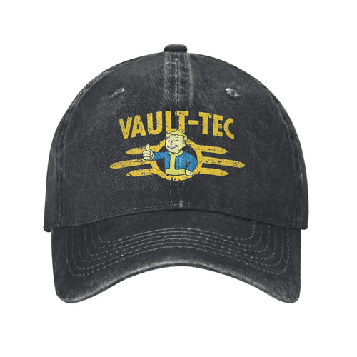Vault Tec Distressed Denim Snapback Adjustable Baseball Cap