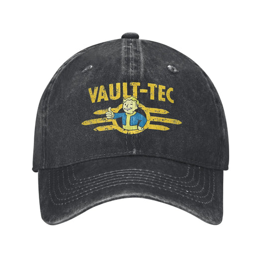 Vault Tec Distressed Denim Snapback Adjustable Baseball Cap