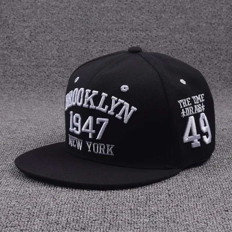 Letter Embroidery Hip Hop Snapback Baseball Cap