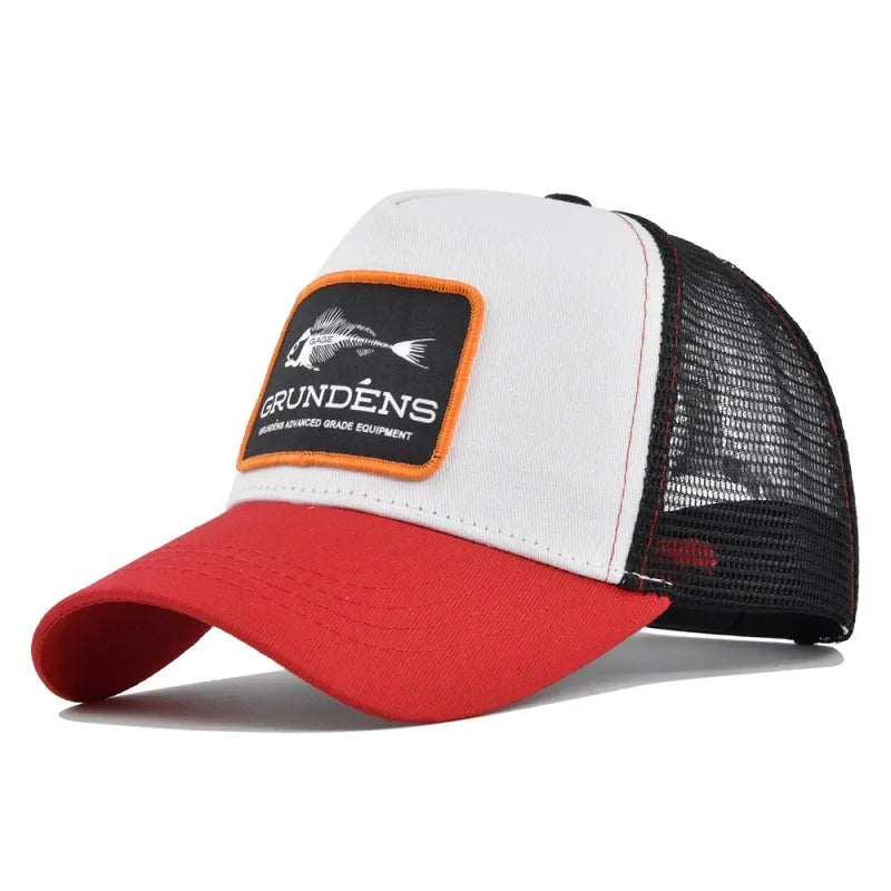 Fashion Fish Bone Embroidery Outdoor Baseball Cap