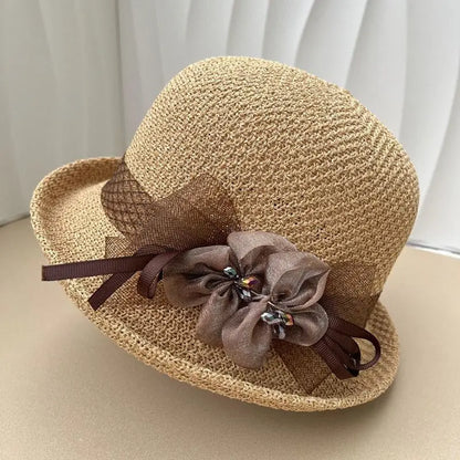 Women’s Round Top Curled Edge Sun Hat