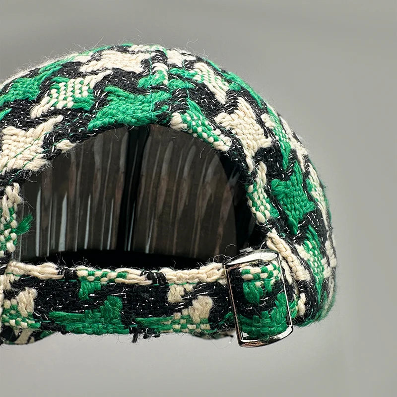 Versatile Color Block British Check Snapback Cap