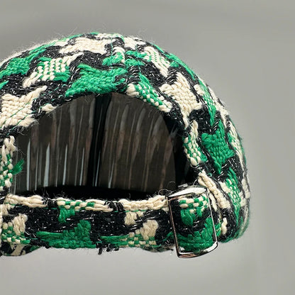 Versatile Color Block British Check Snapback Cap