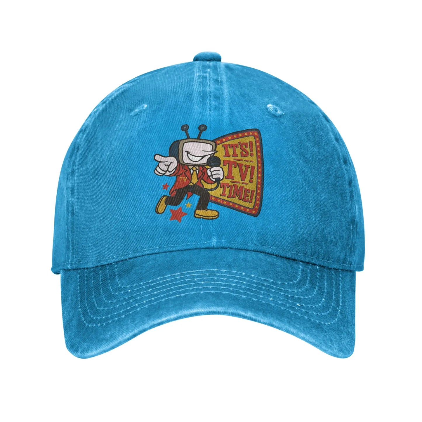 Deltarune Tenna TV Time Distressed Adjustable Baseball Cap