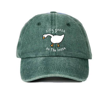 Big Goose Print Soft Top Baseball Cap