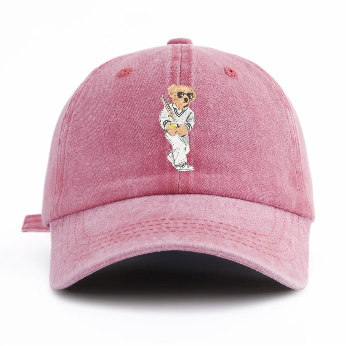 Minimalist Bear Print Retro Baseball Cap