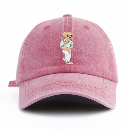 Minimalist Bear Print Retro Baseball Cap