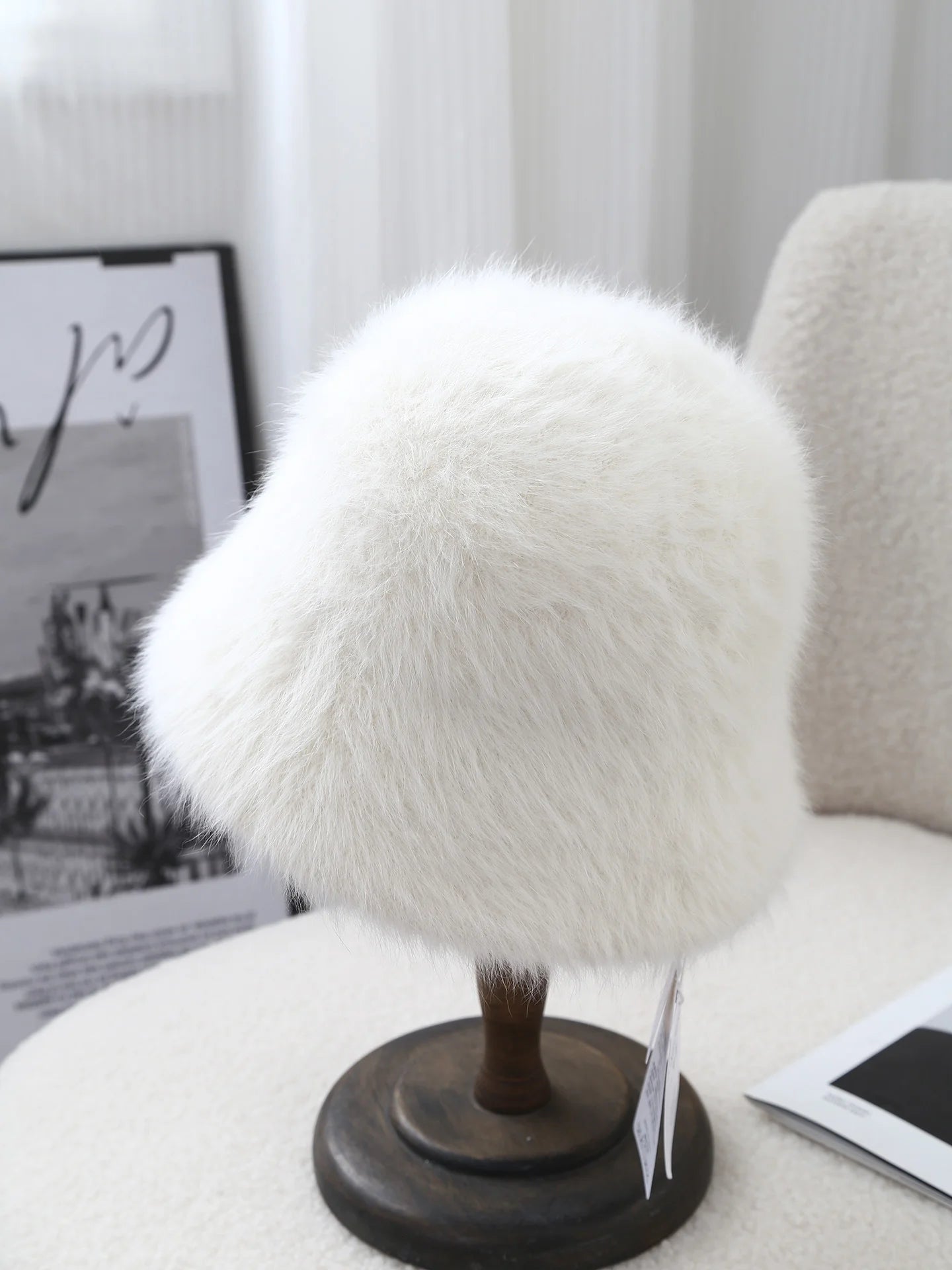 Warm Rabbit Fur Knitted Winter Bucket Hat