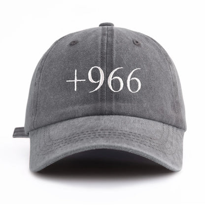 Vintage +966 Embroidered Minimalist Dad Baseball Cap