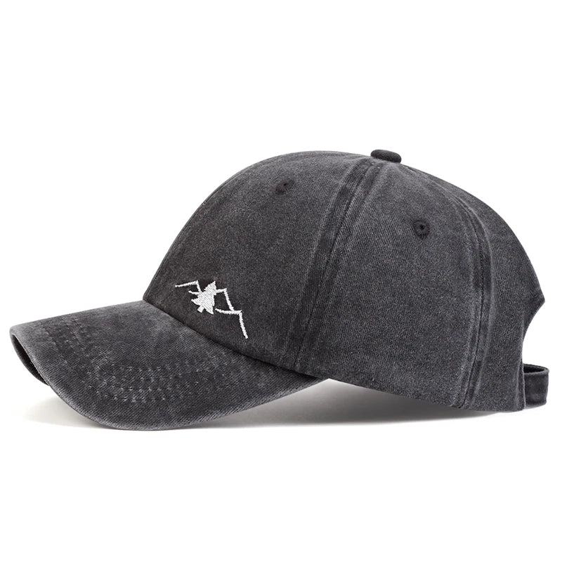 Unisex Mountain Embroidery Wash Baseball Caps