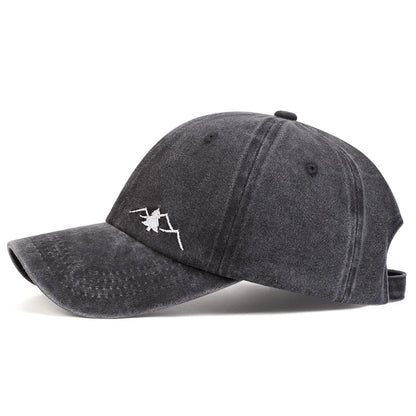 Unisex Mountain Embroidery Wash Baseball Caps