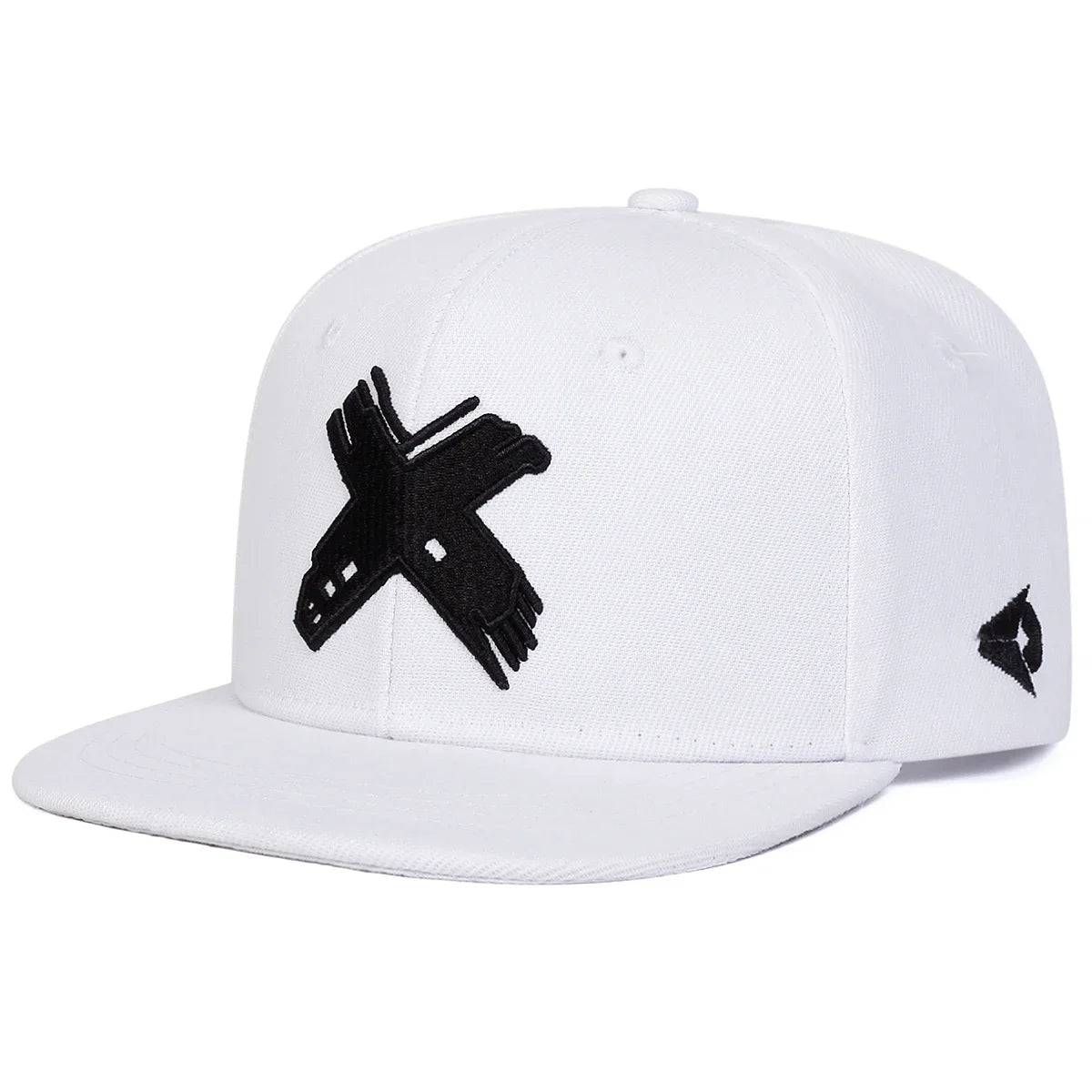 X Letter Embroidery Adjustable Snapback Cap