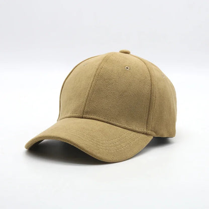 Winter Solid Suede Adjustable Baseball Cap