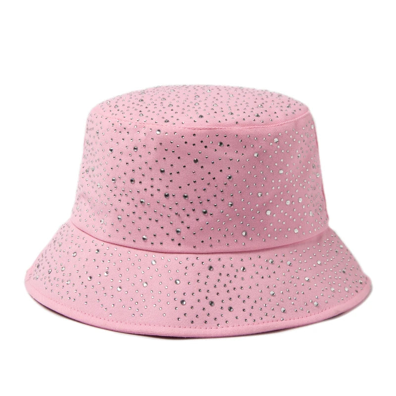 Y2K Rhinestone Cotton Bucket Hat