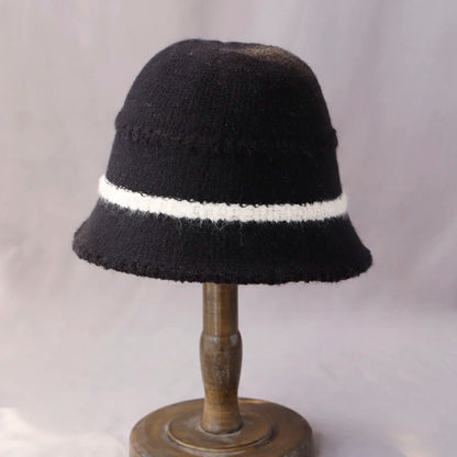 Striped Wool Knitted Bucket Hat