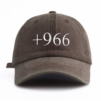 Vintage +966 Embroidered Minimalist Dad Baseball Cap