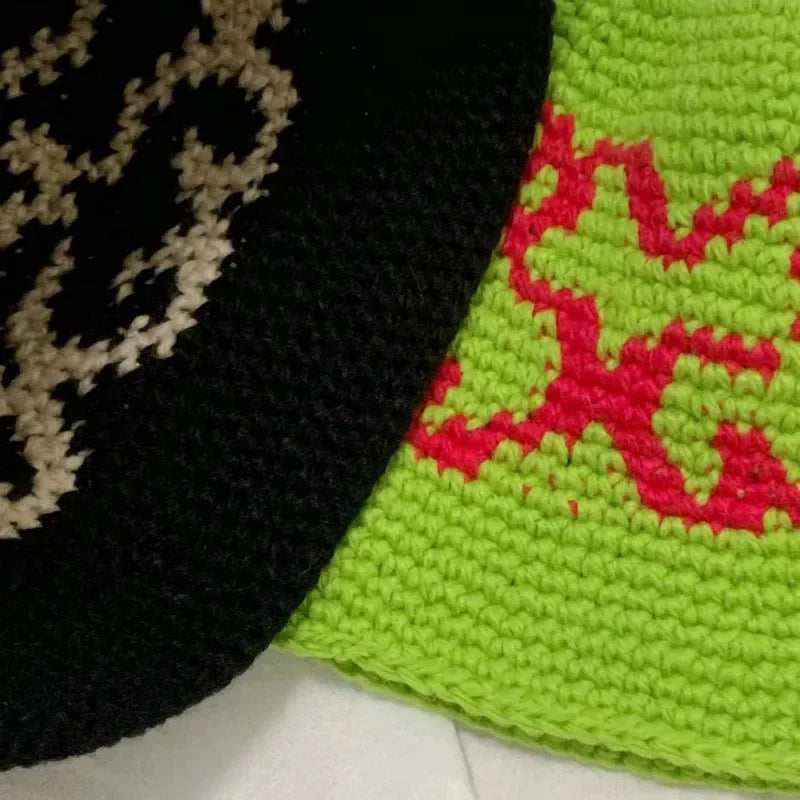 Hand-Woven Jacquard Autumn Winter Bucket Hat