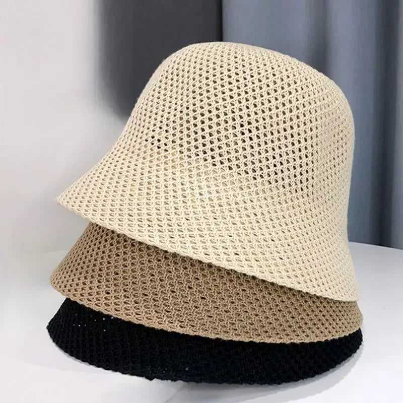 Women Hollow Out Summer Bucket Hat