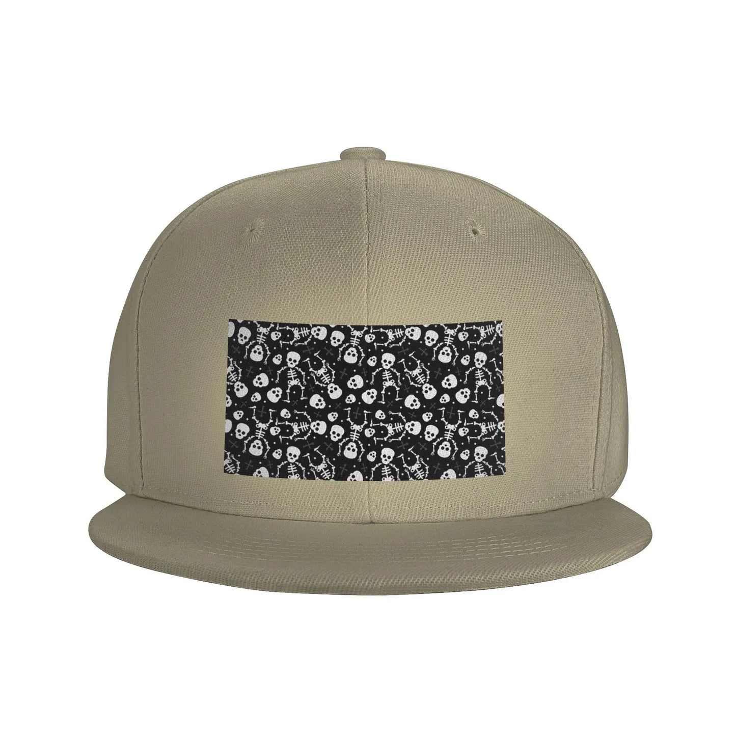 Gothic Skull Floral Rose Thorn Snapback Cap