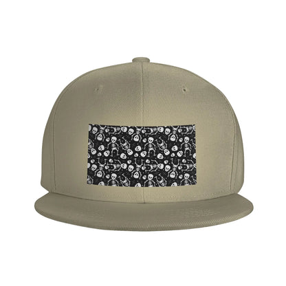 Gothic Skull Floral Rose Thorn Snapback Cap
