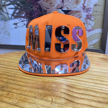 Unisex Heavy Letter Sequin Hip-Hop Cap