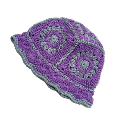 Casual Knitted Flower Hollow Fisherman Bucket Hat