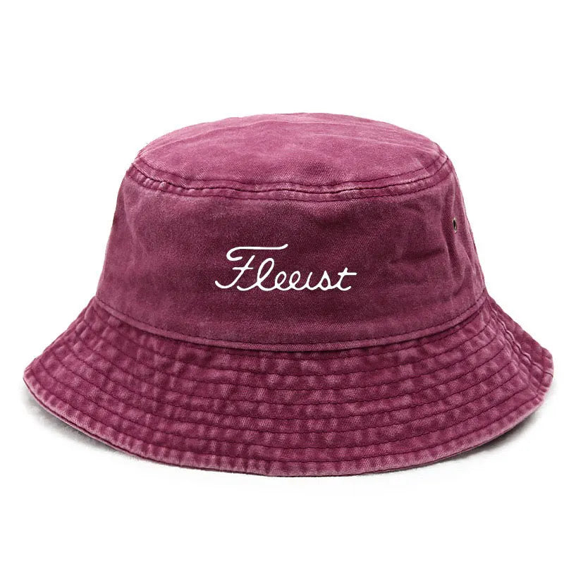 Vintage Washed Fish Logo Bucket Hat