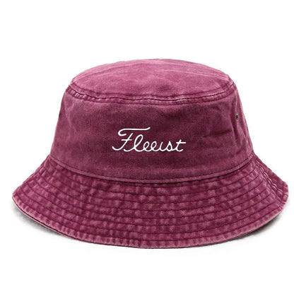 Vintage Washed Fish Logo Bucket Hat