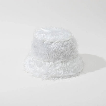 Leopard Fur Plush Autumn Winter Bucket Hat