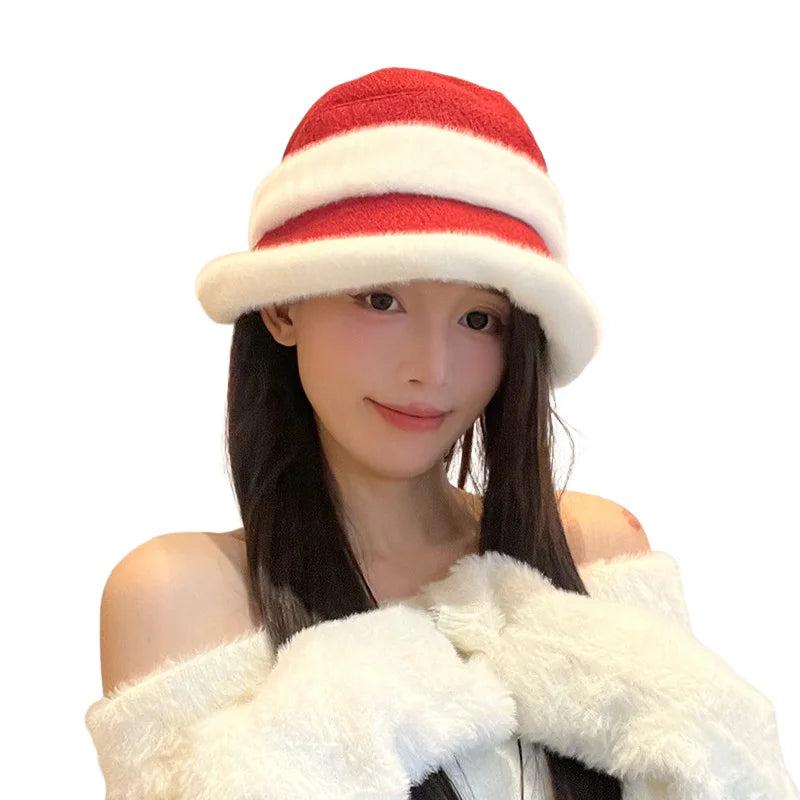 Women Plush Winter Ear Protection Bucket Hat
