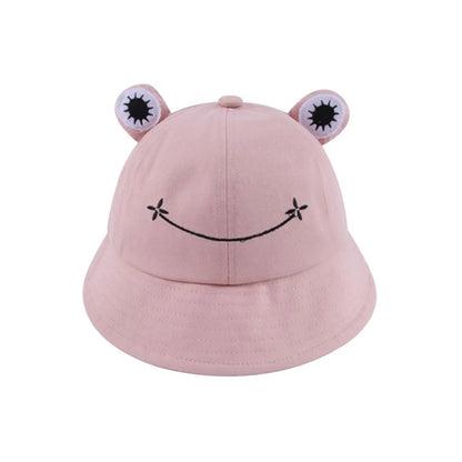 Women Embroidered Frog Sun Bucket Hat