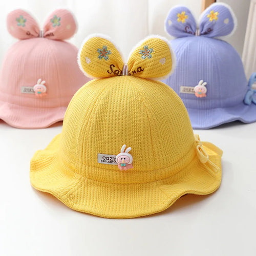 Princess Ruffle Bow Rabbit Baby Bucket Hat