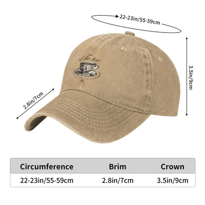Washed "I Am The Tea" Fashion Baseball Cap