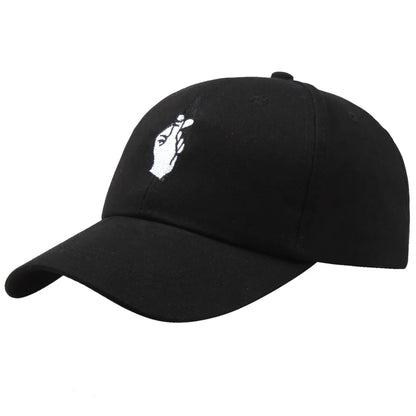 Cotton Rose Finger Gesture Snapback Baseball Cap