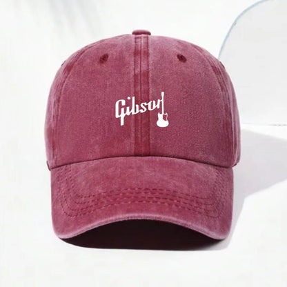 Guitar Music Vintage Washed Cotton Rock Style Baseball Cap