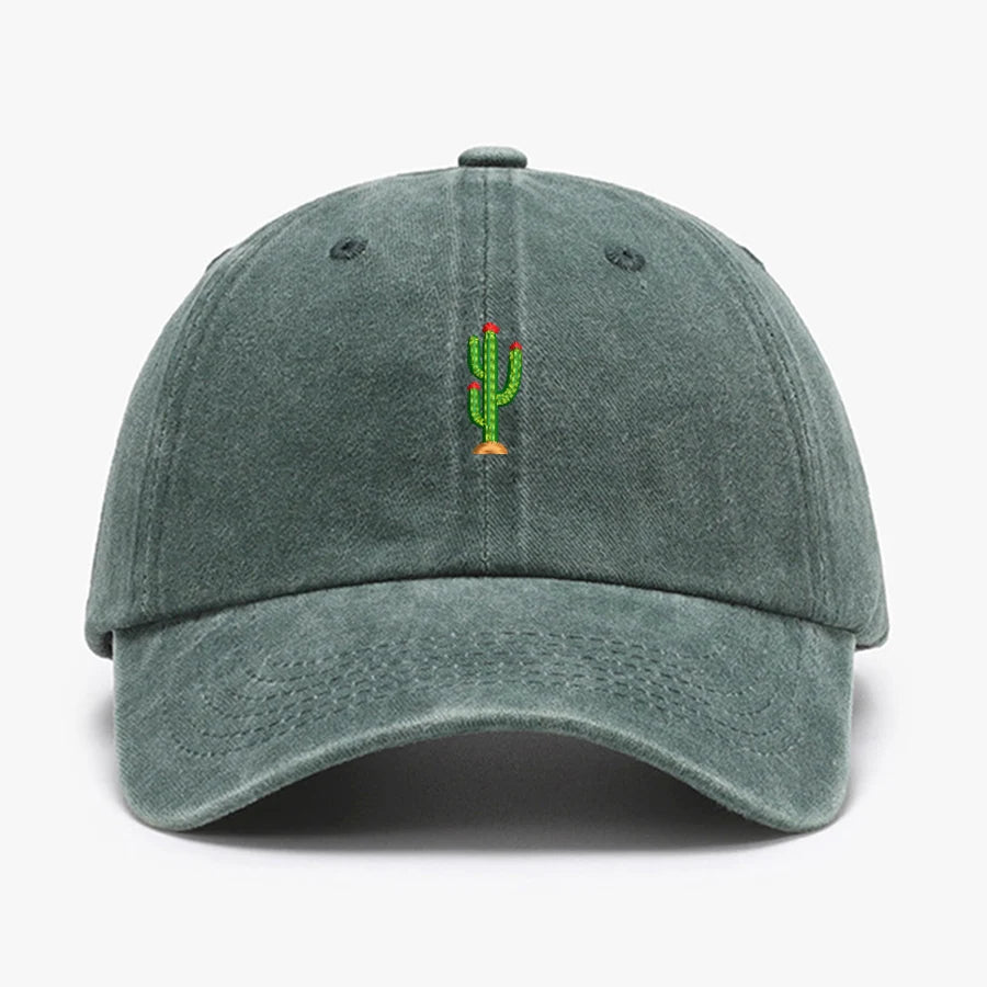 Mini Cactus Embroidered Vintage Baseball Cap