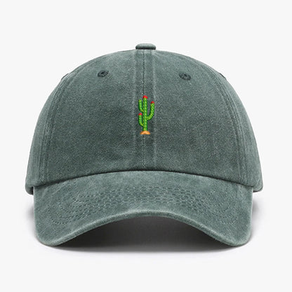 Mini Cactus Embroidered Vintage Baseball Cap