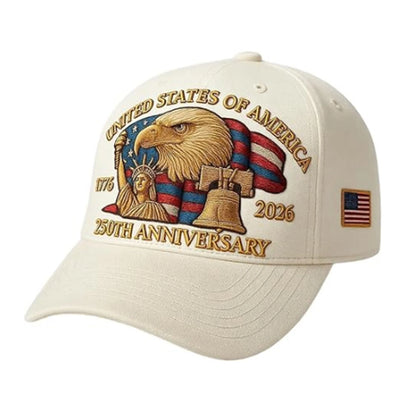Vintage Eagle Patriotic 250th Anniversary Snapback Cap