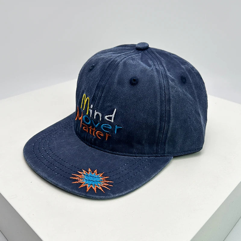 Retro Colored Letter Embroidery Hip Hop Snapback Cap