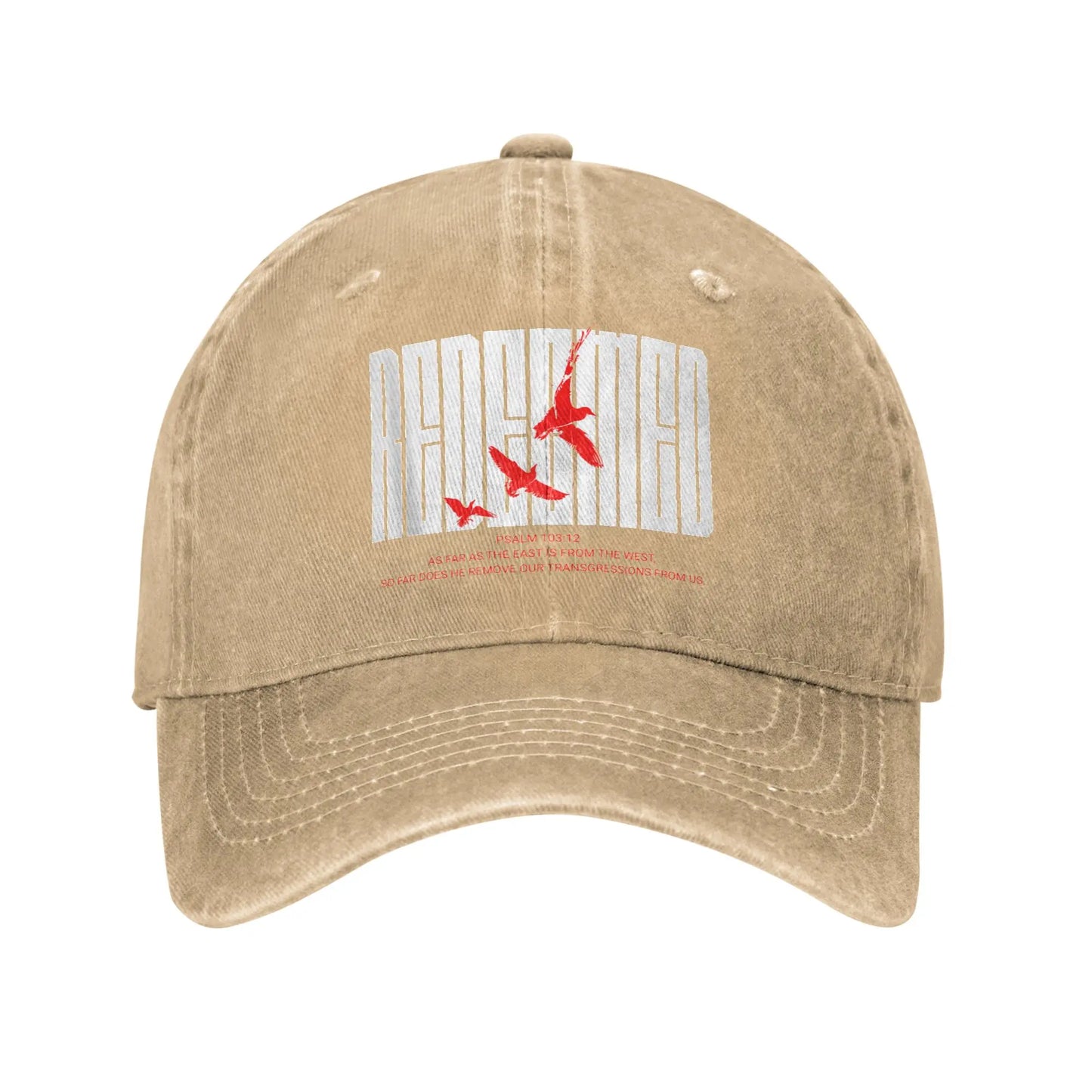 Redeemed Christian Distressed Denim Washed Baseball Cap