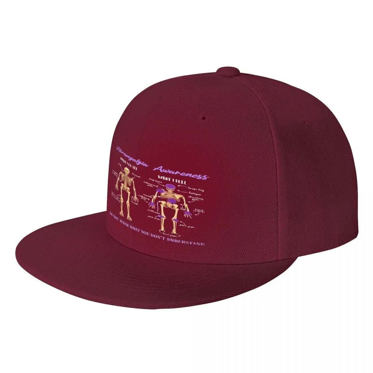 What You See What I Feel Embroidered Flat Brim Baseball Hat