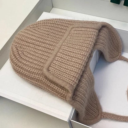 Knitted Wool Ear Protection Winter Bucket Hat